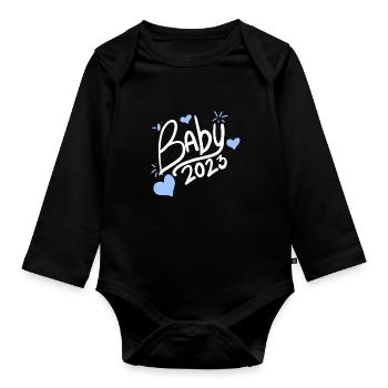 Bébé 2023 Garçon - Body Bébé bio manches longues - noir - Devant