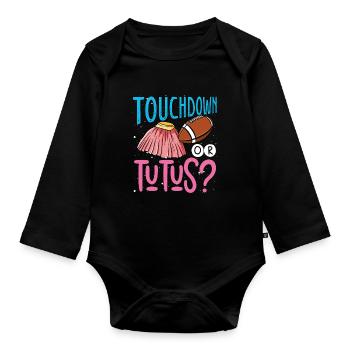 Touchdown ou Tutus - Body Bébé bio manches longues - noir - Devant