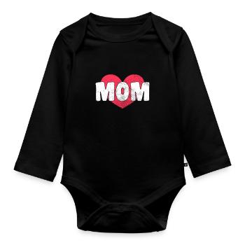 Maman Maman Maman Cadeau - Body Bébé bio manches longues - noir - Devant