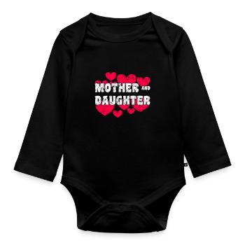 Mère et fille - Body Bébé bio manches longues - noir - Devant