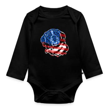 Saint Bernard Saint Bernard Flag - Organic Longsleeve Baby Bodysuit - black - Front