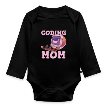 Développeur Coder Programmeur Mère - Body Bébé bio manches longues - noir - Devant