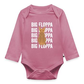 Big Floppa Caracal Cat Meme - Body Bébé bio manches longues - mauve - Devant