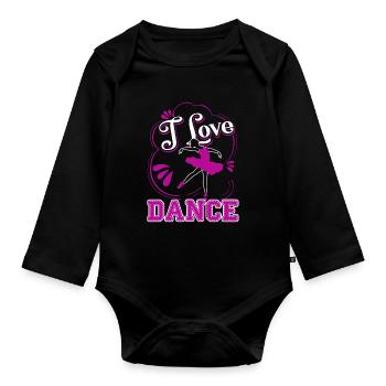 Ballet Dancer Ballet Dancer I Love Dance - Organic Longsleeve Baby Bodysuit - black - Front