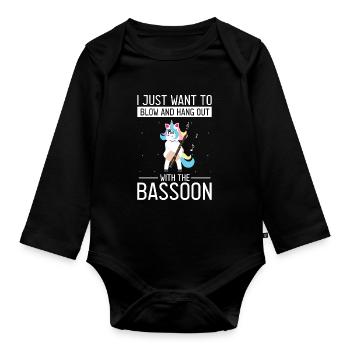 Basson Orchesta Design pour bassonistes - Body Bébé bio manches longues - noir - Devant