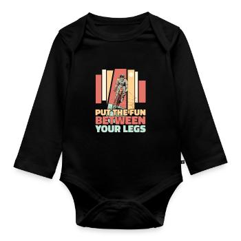 Road Bike Cycling Cyclist - Organic Longsleeve Baby Bodysuit - black - Front