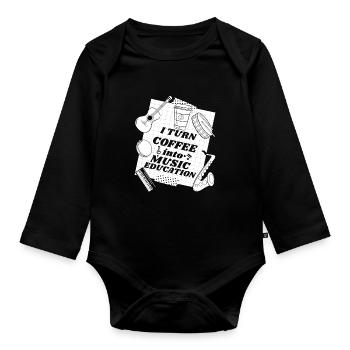 Musiklehrer Musik Lehrer - Baby Bio-Langarm-Body - Schwarz - Vorne