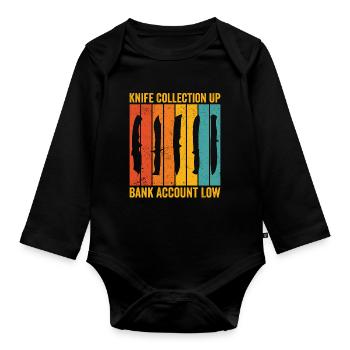 Drôle de collectionneur de couteaux - Body Bébé bio manches longues - noir - Devant