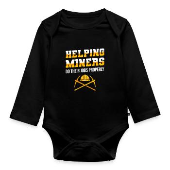 Engineer Lustig Mining Engineer - Organic Longsleeve Baby Bodysuit - black - Front