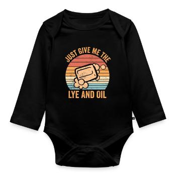 Lustige Seifenherstellung Seifenmacher - Baby Bio-Langarm-Body - Schwarz - Vorne