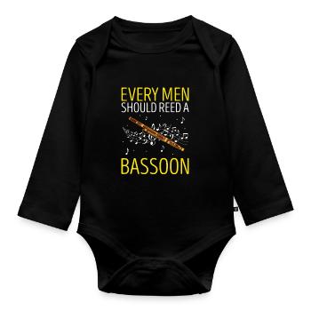 Orchestra and woodwind instrument - Organic Longsleeve Baby Bodysuit - black - Front