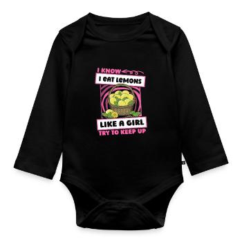 Lemon Funny - Organic Longsleeve Baby Bodysuit - black - Front