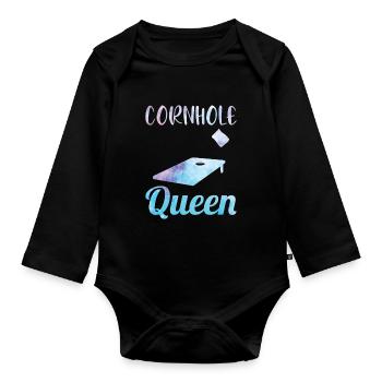 Trou de maïs Cornhole - Body Bébé bio manches longues - noir - Devant