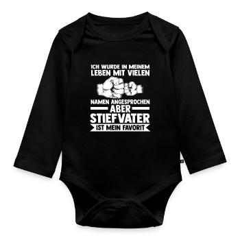 Bruder & Onkel Familie Bruder Geschenk - Baby Bio-Langarm-Body - Schwarz - Vorne