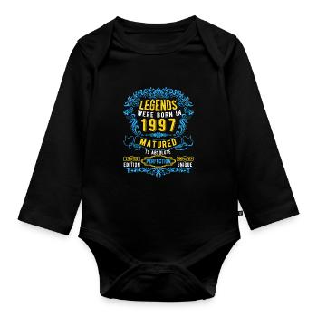 Les légendes sont nées en 1997 Anniversaire - Body Bébé bio manches longues - noir - Devant