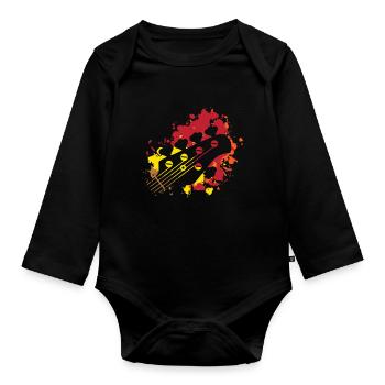 Basse Bassiste Guitare Basse Cadeau pour Bassiste - Body Bébé bio manches longues - noir - Devant