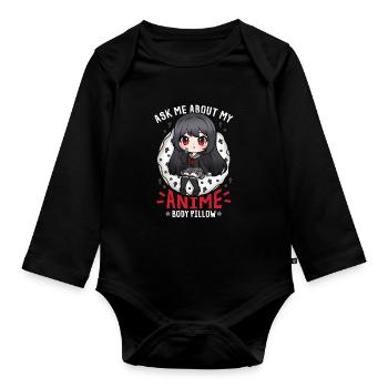 72631664893260422 avant - Body Bébé bio manches longues - noir - Devant