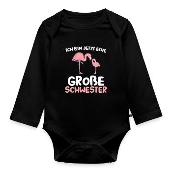 Onkel & Nichte Familie Onkel Geschenk - Baby Bio-Langarm-Body - Schwarz - Vorne