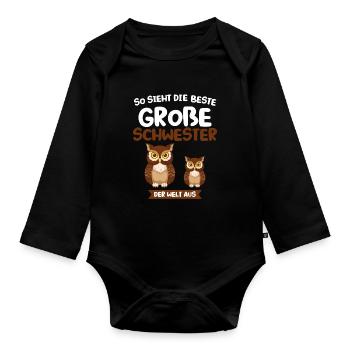Onkel & Nichte Familie Onkels Geschenk - Baby Bio-Langarm-Body - Schwarz - Vorne
