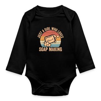 Fabricant de savon amusant - Body Bébé bio manches longues - noir - Devant