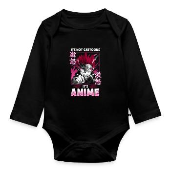 ANIME BOYS ITSNOTCARTOONSITSANIME - Body Bébé bio manches longues - noir - Devant