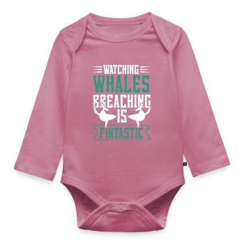 Beluga Whale Design für Meeressäuger und Orca - Baby Bio-Langarm-Body - Mauve - Vorne