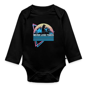 Kamera Fotografie Fotograf Retro - Baby Bio-Langarm-Body - Schwarz - Vorne