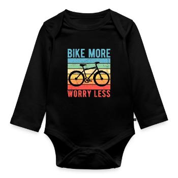Vélo cycliste Vélo Plus de soucis Moins - Body Bébé bio manches longues - noir - Devant