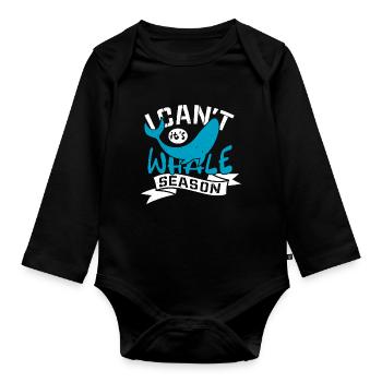 Humpback whale design for ocean, sea, whale and whales - Organic Longsleeve Baby Bodysuit - black - Front