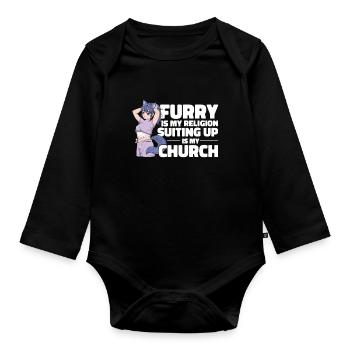 Furry Fandom Fursuits Cool - Body Bébé bio manches longues - noir - Devant