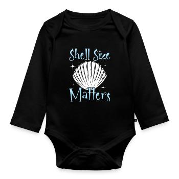 Shell size is important Shell collection Beachcomb - Organic Longsleeve Baby Bodysuit - black - Front