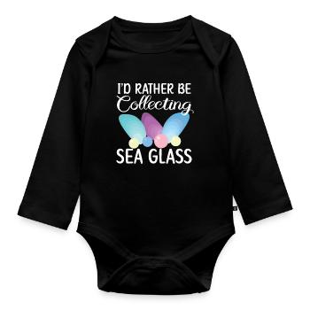 Sorry. I can't. I have plans on the beach - Organic Longsleeve Baby Bodysuit - black - Front