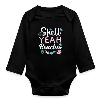 Shell oui Plages Shell Collection Beachcombing - Body Bébé bio manches longues - noir - Devant