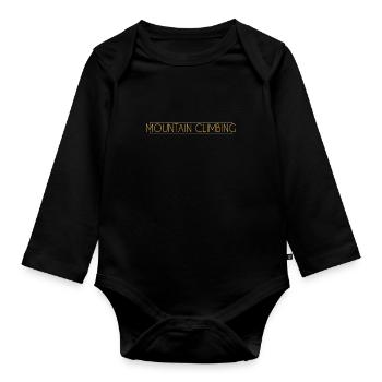Mountaineering lettering - Organic Longsleeve Baby Bodysuit - black - Front