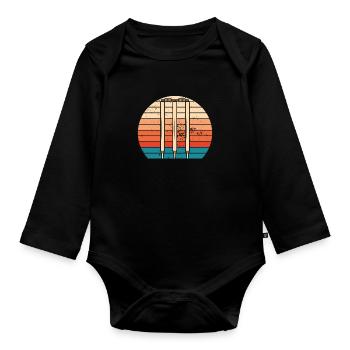 Cricket Stumps Vintage - Organic Longsleeve Baby Bodysuit - black - Front