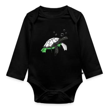 Demiromantique Fierté Flag Tortue de Mer Subt - Body Bébé bio manches longues - noir - Devant