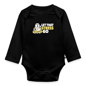 Buddha Buddhist Witzig - Baby Bio-Langarm-Body - Schwarz - Vorne