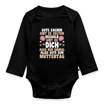 Mutter Muttertag Mama - Baby Bio-Langarm-Body - Schwarz - Vorne