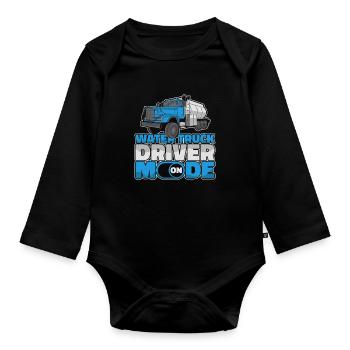Truck Driver Trucker Truck Driver Funny - Organic Longsleeve Baby Bodysuit - black - Front
