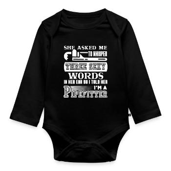 Pipefitter I Am A Pipefitter - Organic Longsleeve Baby Bodysuit - black - Front
