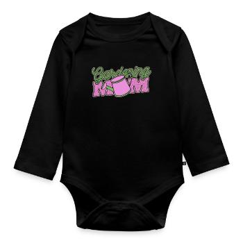 Hobbygärtner Garten Mutter Gärtnerische Mama - Baby Bio-Langarm-Body - Schwarz - Vorne