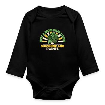 Hobbygärtner Garten Mutter Gärtnerische Mama - Baby Bio-Langarm-Body - Schwarz - Vorne