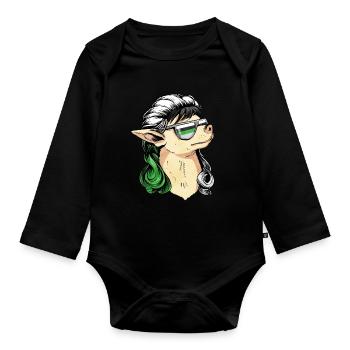 Demiromantique Drapeau de la fierté Mulet Chihuahua Hun - Body Bébé bio manches longues - noir - Devant
