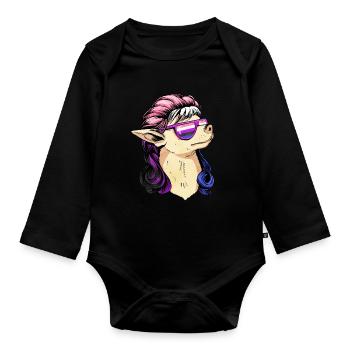 Genre Fluid Pride Flag Mullet Chihuahua Hun - Body Bébé bio manches longues - noir - Devant