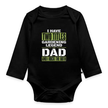Hobbygärtner Garten Vater Gärtnerischer Vater - Baby Bio-Langarm-Body - Schwarz - Vorne