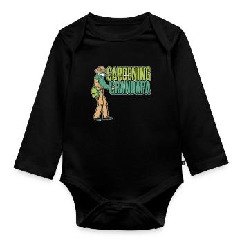 Hobbygärtner Garten Gärtnerischer Vater - Baby Bio-Langarm-Body - Schwarz - Vorne
