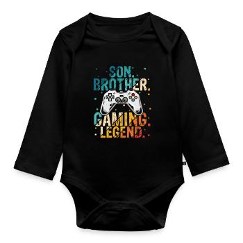 Son Brother Gaming Legend Controller Gift Best Gam - Baby Bio-Langarm-Body - Schwarz - Vorne