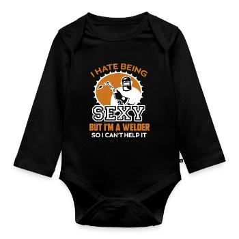 Welder I'm A Welder - Organic Longsleeve Baby Bodysuit - black - Front