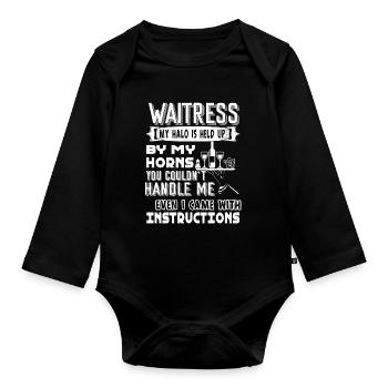 Waitress Waitress Came With Instructions - Organic Longsleeve Baby Bodysuit - black - Front