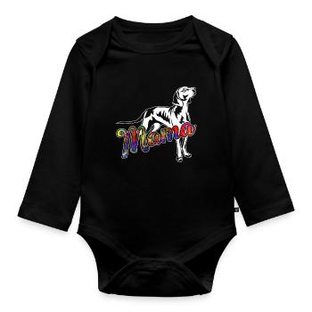 Weimaraner Weimaraner Mama - Organic Longsleeve Baby Bodysuit - black - Front